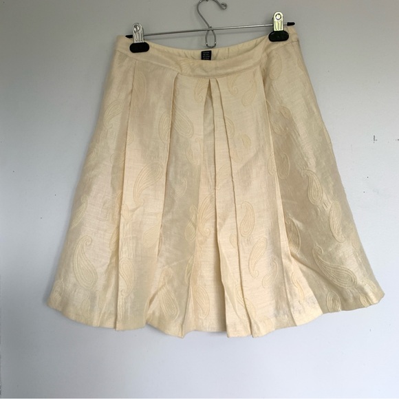 CLUB MONACO WHITE PAISLEY WOOL SKIRT Y2K - Picture 5 of 8